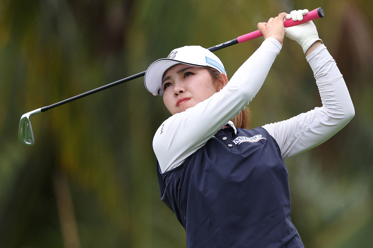 強風が吹く前の午前組から「68」。古江彩佳が好スタートを切った（Zhe Ji/Getty Images）