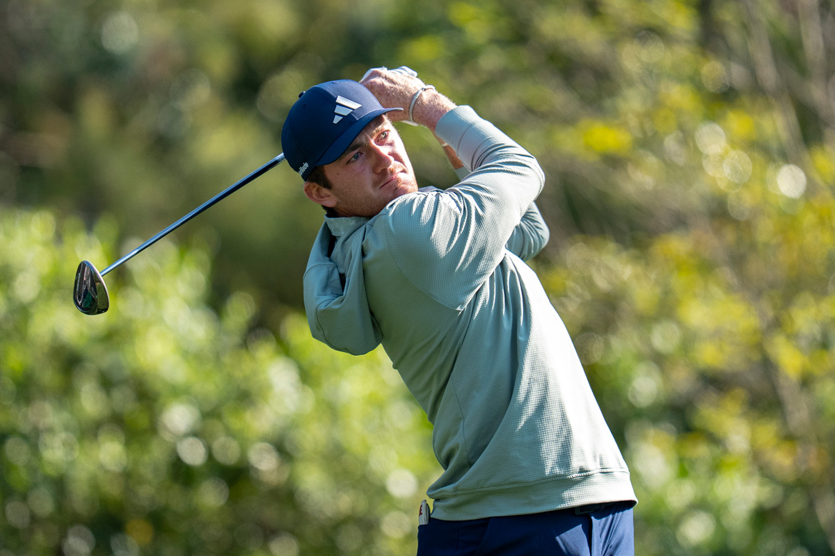 期待の21歳がまさかの大たたき。ニック・ダンラップは最下位の滑り出しに(Augusta National Golf Club) 2025年 マスターズ 初日 ニック・ダンラップ