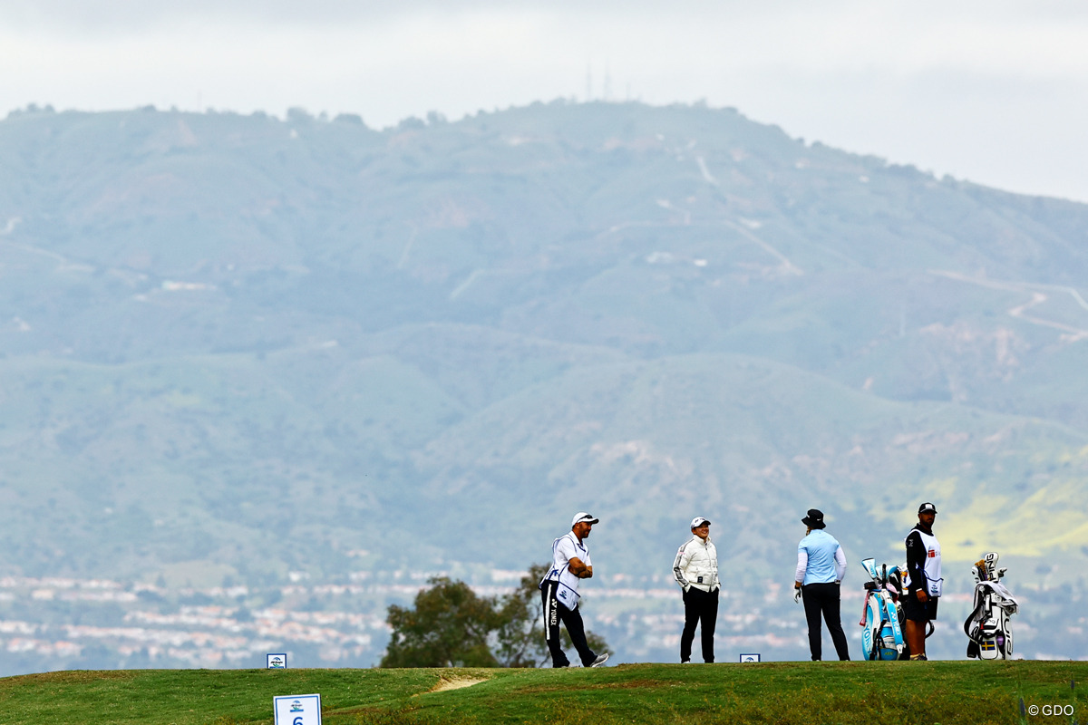 ロサンゼルス近郊の山々を望む
