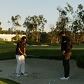 バンカーでもブラインドでテスト