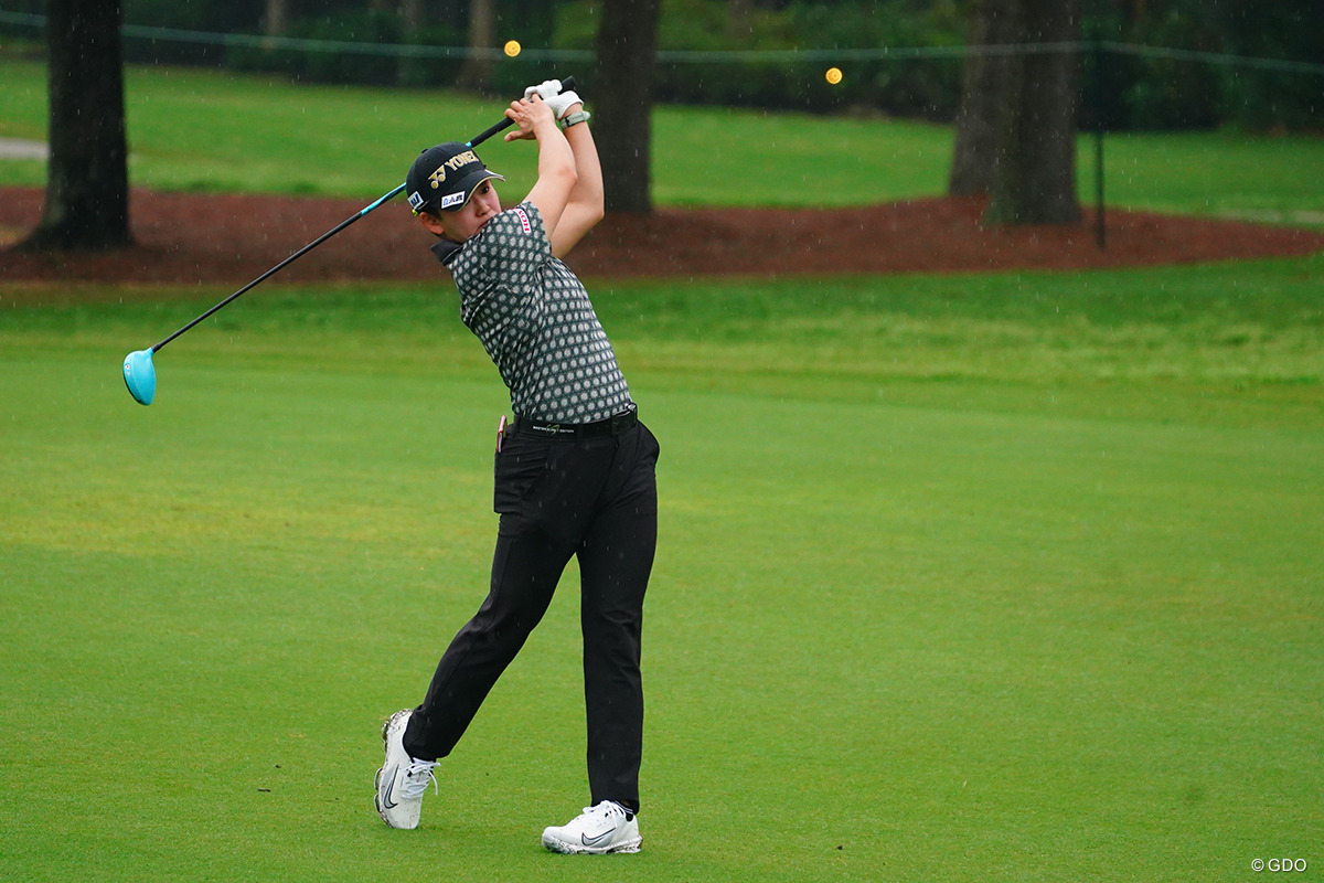 練習ラウンドで確認。フェアウェイから1Wショット