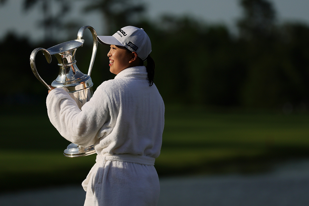 西郷真央が「シェブロン選手権」最終日の戦いを振り返った（Alex Slitz/Getty Images）