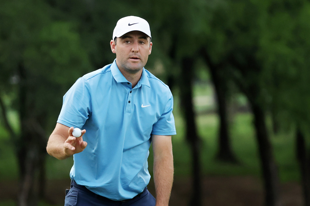 暫定ながら独走首位で第2ラウンドを終えたスコッティ・シェフラー（Stacy Revere/Getty Images）