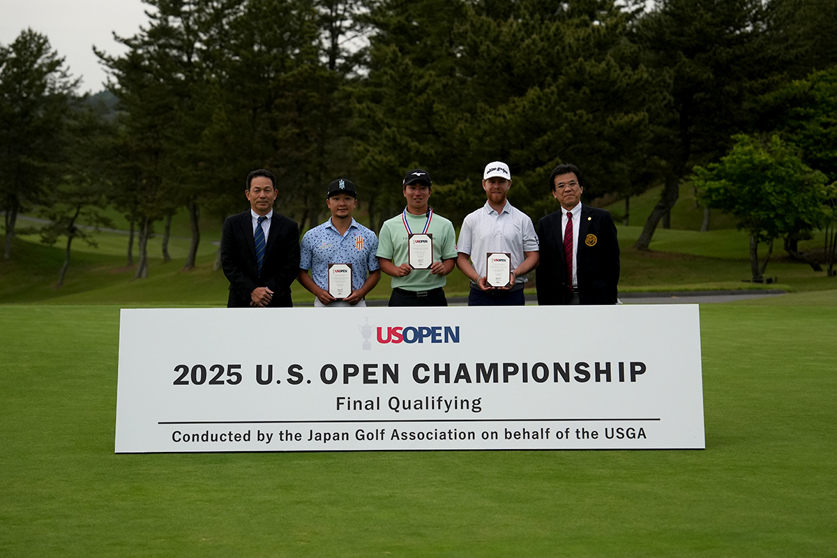 みんなで記念撮影 2025年 全米オープン 事前 香妻陣一朗 杉浦悠太 スコット・ビンセント