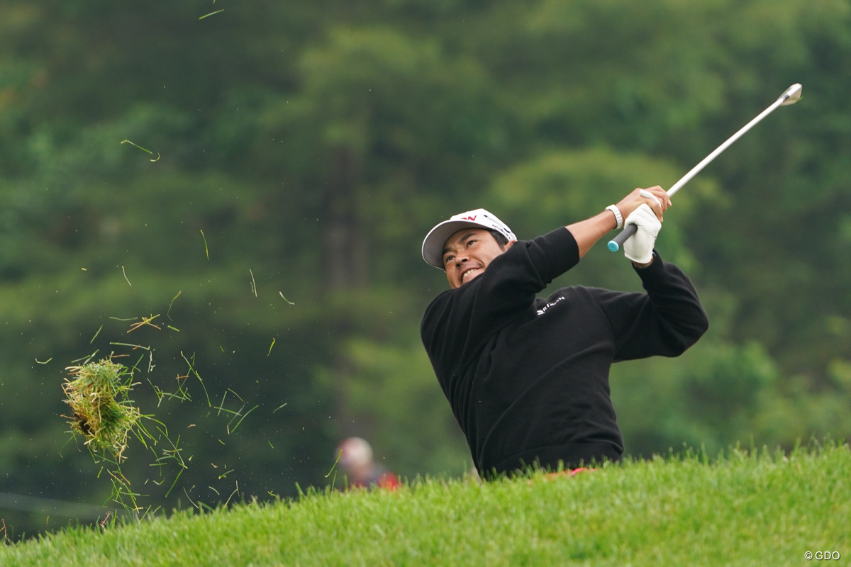 雨で濡れた芝がスコアメークを難しくした