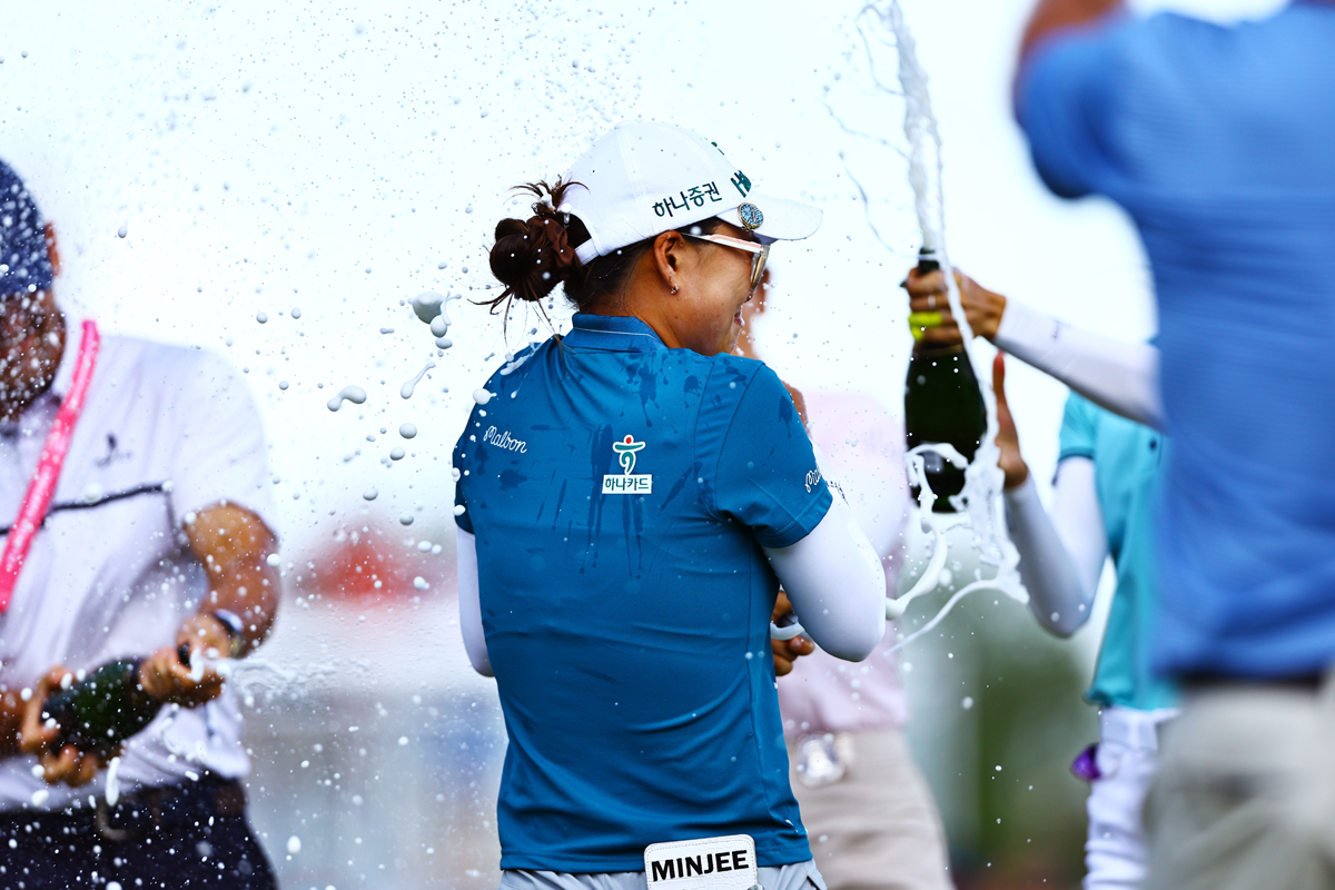 シャンパンファイト 2025年 KPMG全米女子プロゴルフ選手権 4日目 ミンジー・リー