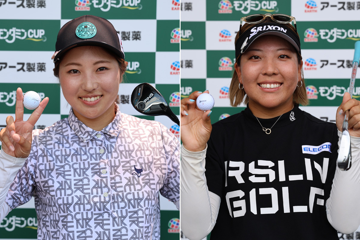2日目にホールインワンを達成した小野祐夢（左）と仁井優花 ※大会提供