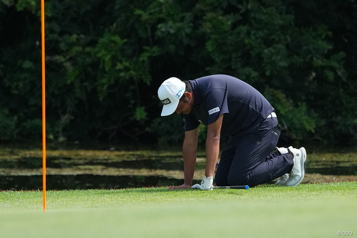 18番バーディを奪えずガックリ