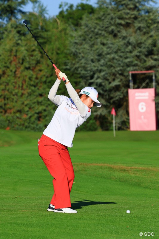 2025年 アムンディ エビアン選手権 事前 古江彩佳 一時帰国中は合間を縫って父とスイング調整