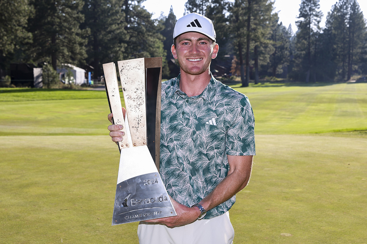 プロ初優勝を飾った一戦で連覇に挑むニック・ダンラップ（Isaiah Vazquez／Getty Images）