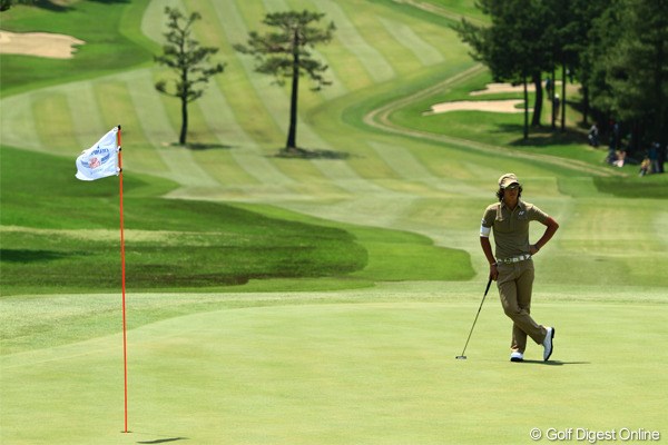 2011年 日本プロゴルフ選手権大会 日清カップヌードル杯 3日目 石川遼 もう少し前半スコアを伸ばしたい！ あっここ自分好きです5番グリーンロケーション