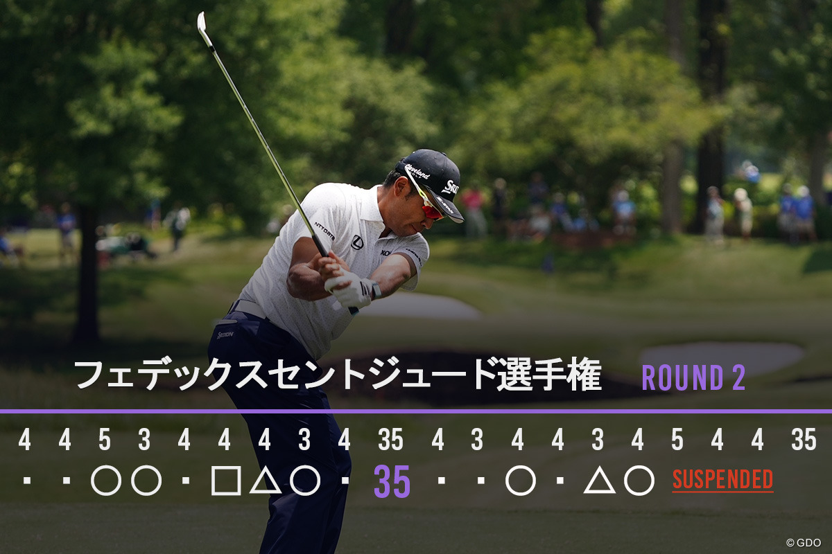 15番まで終えてスコアを1つ伸ばした。明朝に残り3ホールをプレーする