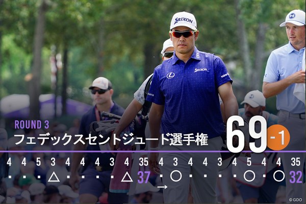 2025年 フェデックスセントジュード選手権 3日目 松山英樹 松山英樹は第3ラウンドを10番からスタートし、後半アウトでスコアを落とした