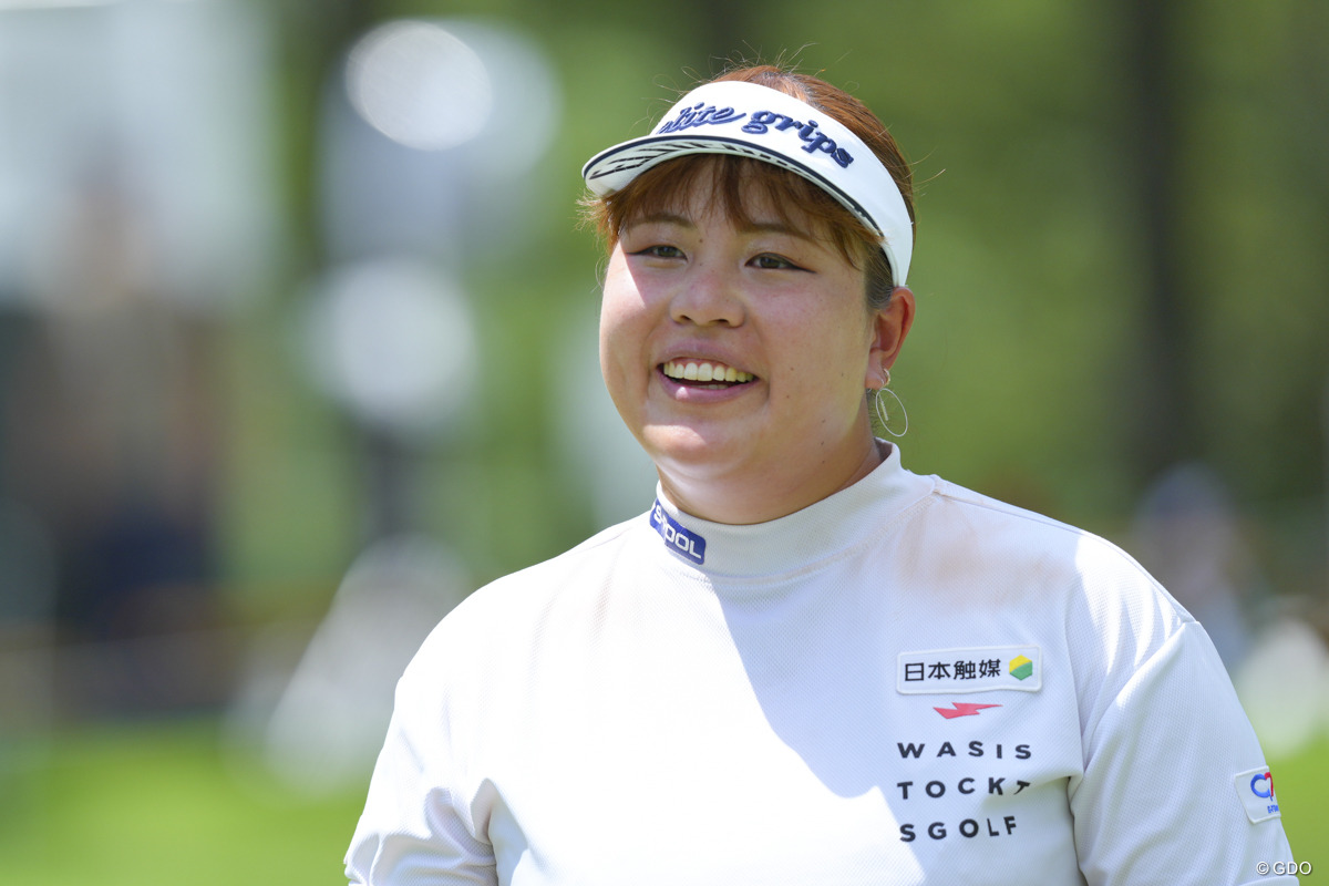 笑顔の首位タイスタートです。 2025年 NEC軽井沢72ゴルフトーナメント 初日 ささきしょうこ