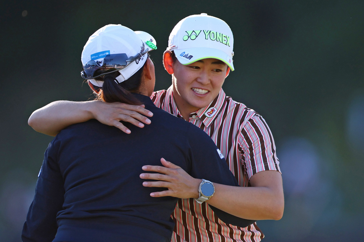 快挙に向けて最高のスタートを切った岩井明愛(Vaughn Ridley/Getty Images)