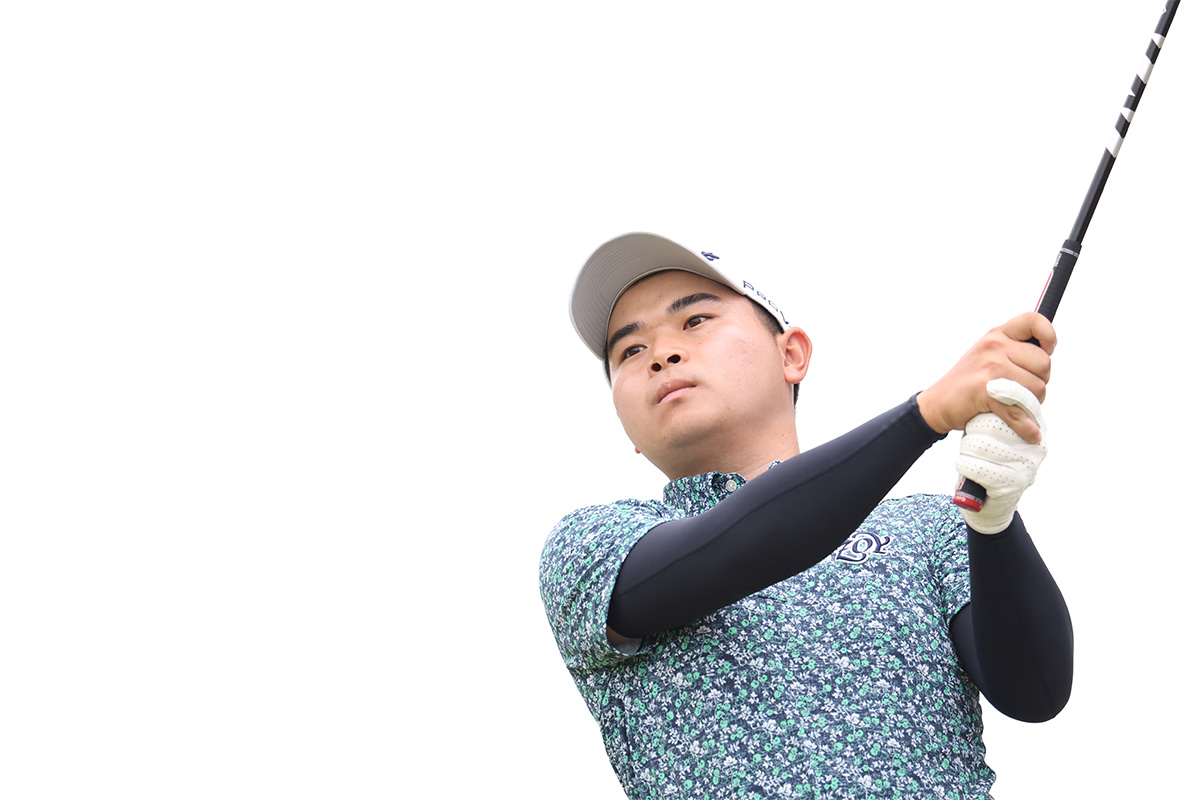 2連勝へ首位発進を決めた若原亮太（提供：JGTO）※撮影は2025年「住地ゴルフチャレンジ」