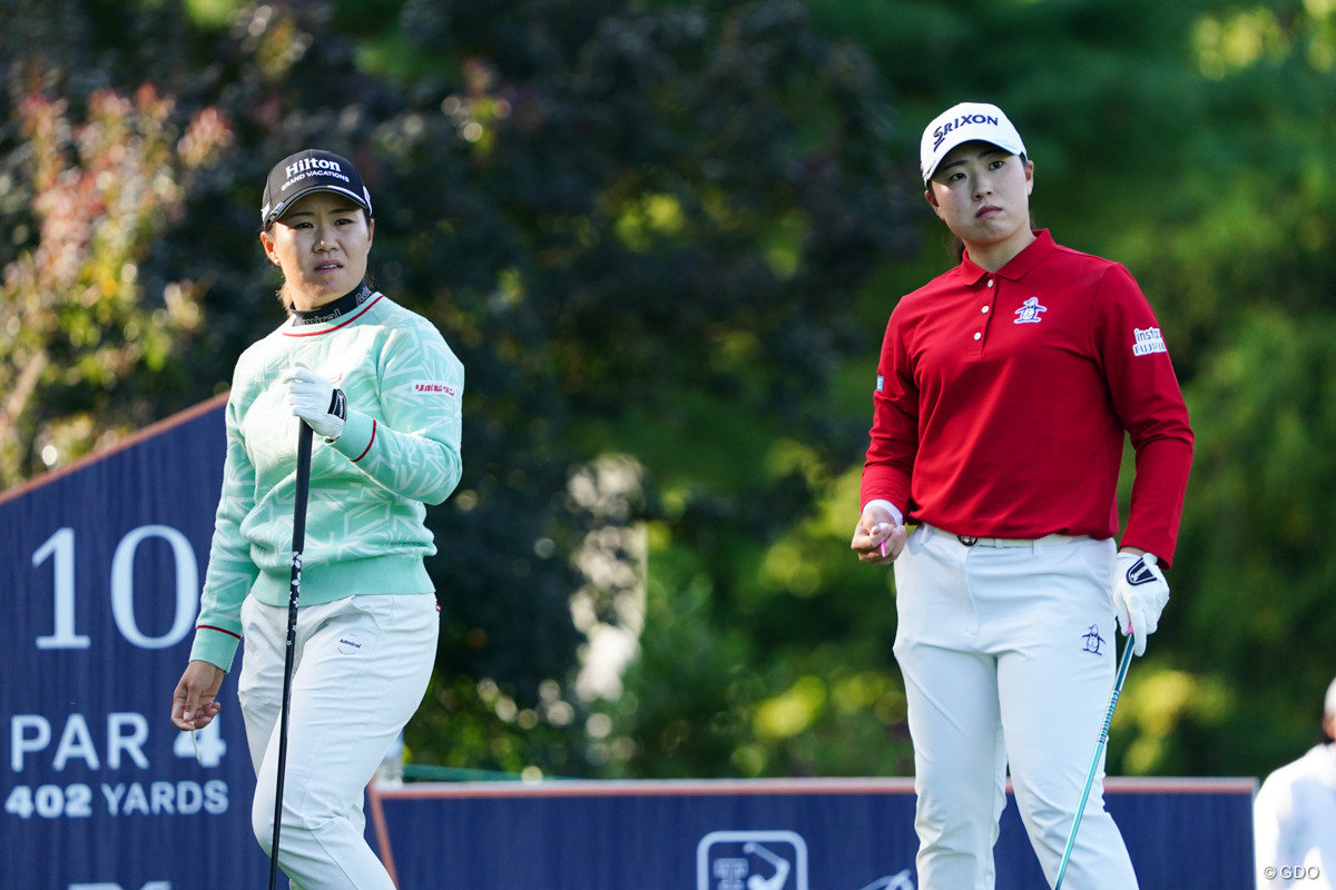 畑岡奈紗と竹田麗央は予選ラウンドを同組でプレーした