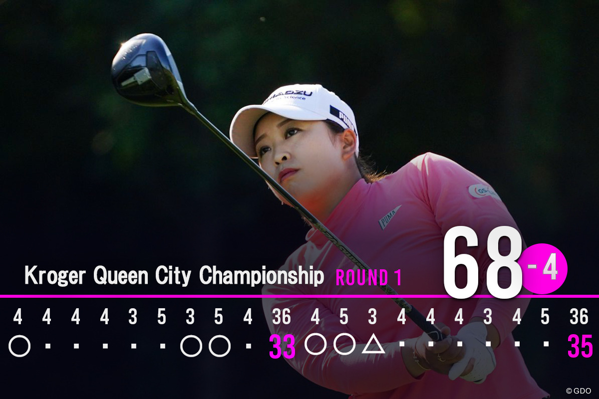 初日5バーディ、1ボギーで回った