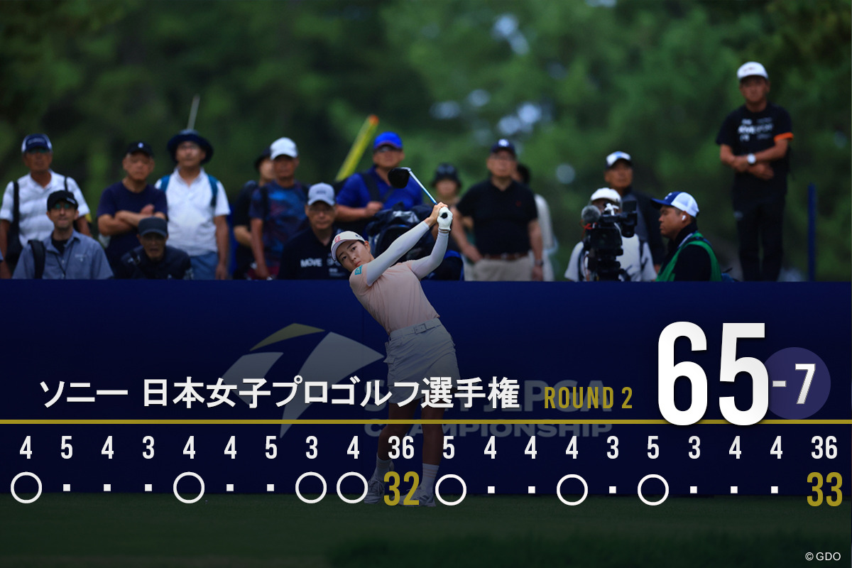 ボギーなしの7バーディ「65」でプレー