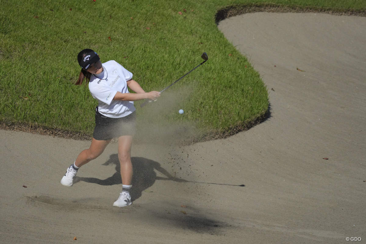 政田夢乃はバンカーにつかまって痛恨のトリプルボギーになった