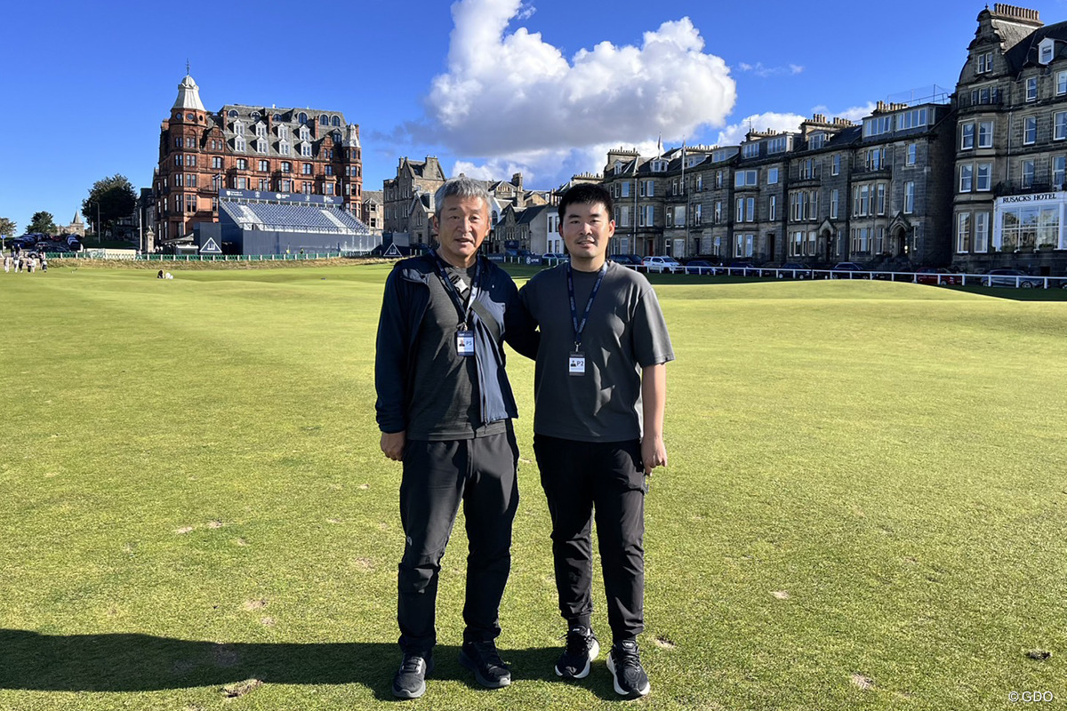 父とセントアンドリュースへ。練習日は空が晴れ渡りました 2025年 アルフレッド・ダンヒルリンクス選手権 事前 川村昌弘