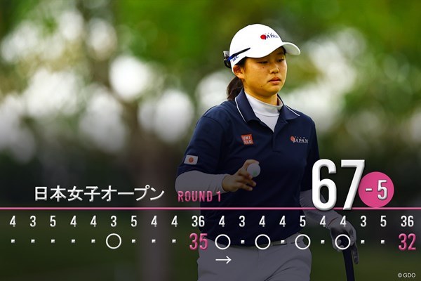 2025年 日本女子オープンゴルフ選手権 初日 廣吉優梨菜 10番からスタートしてスコアを伸ばした