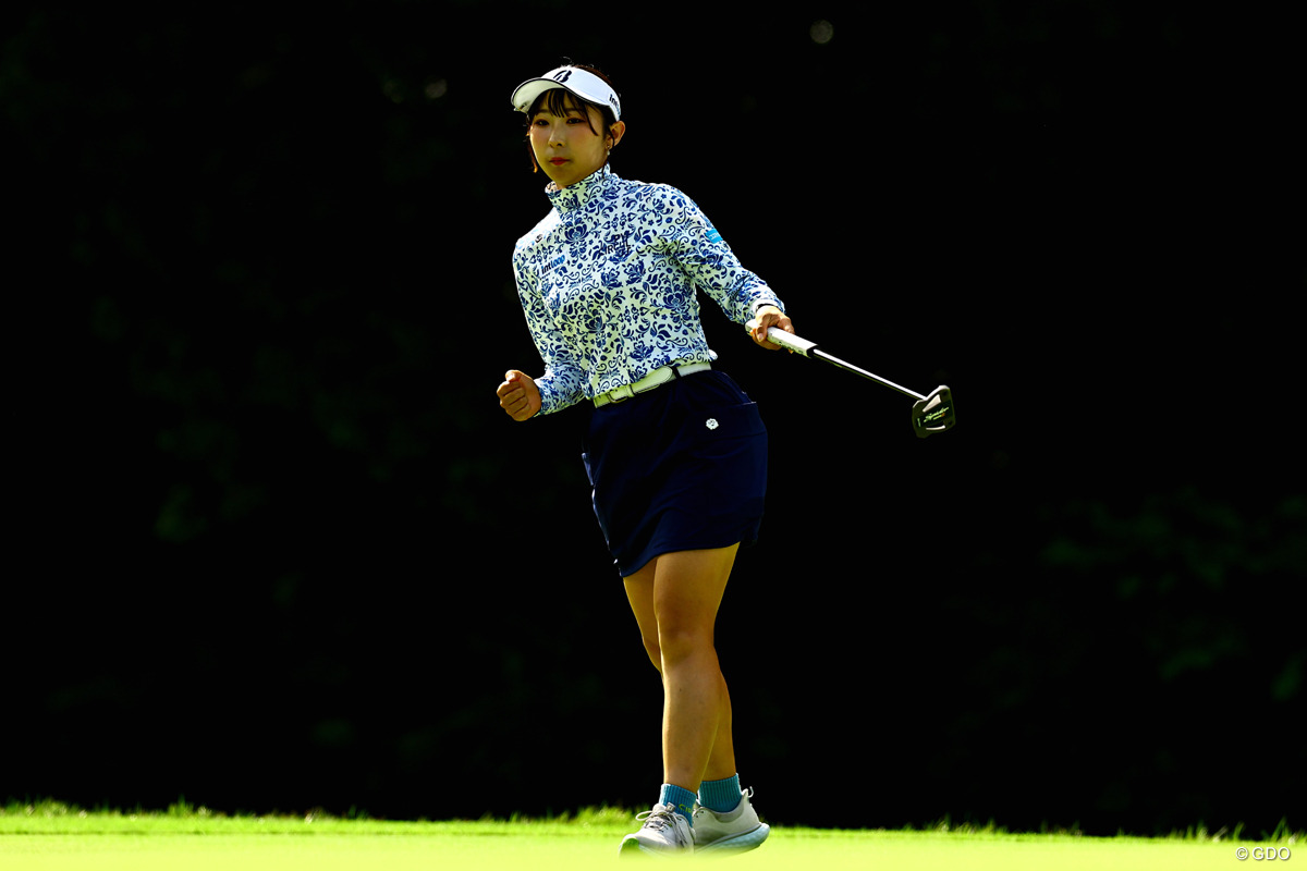 一時首位に立つ 2025年 日本女子オープンゴルフ選手権 初日 永嶋花音