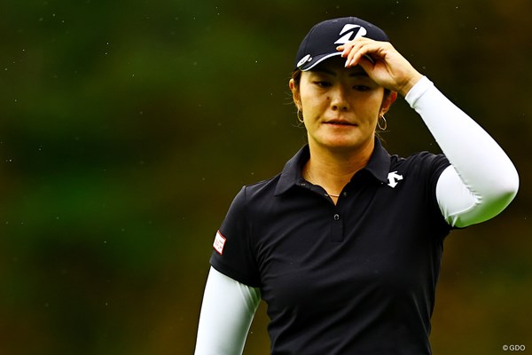 2025年 日本女子オープンゴルフ選手権 3日目 渡邉彩香 池ポチャからナイスパーでフィニッシュした渡邉彩香
