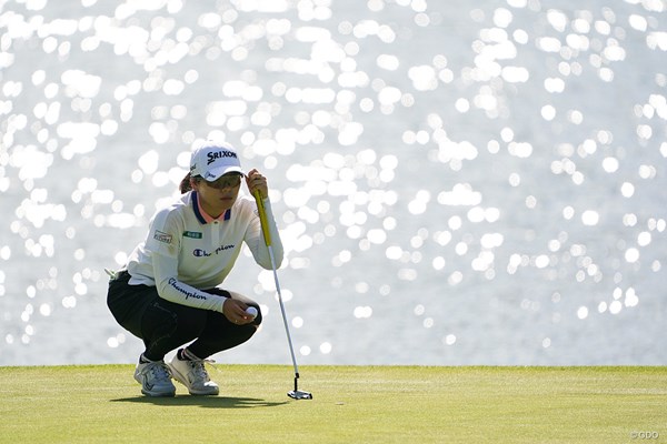 勝みなみ 首位でサンデーバックナインに入った勝みなみ※撮影は「ロッテ選手権」