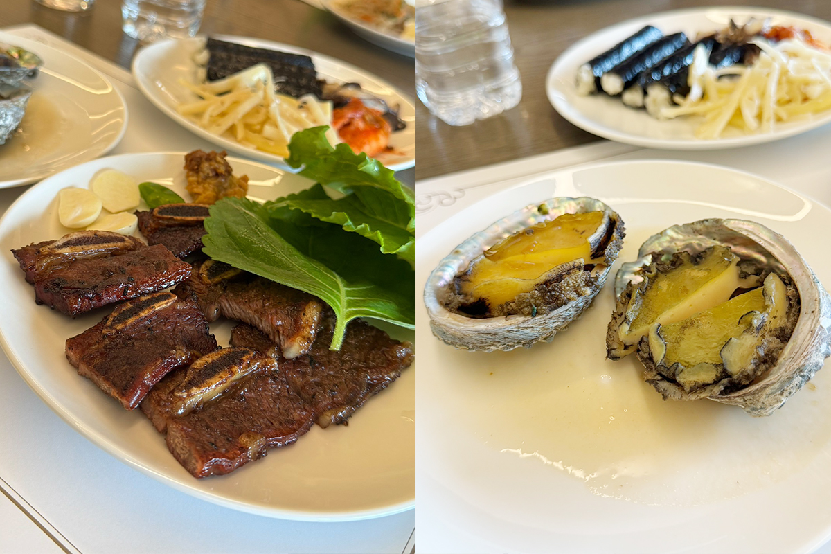 韓国の米女子ツアーの選手用メニュー。カルビにアワビ！