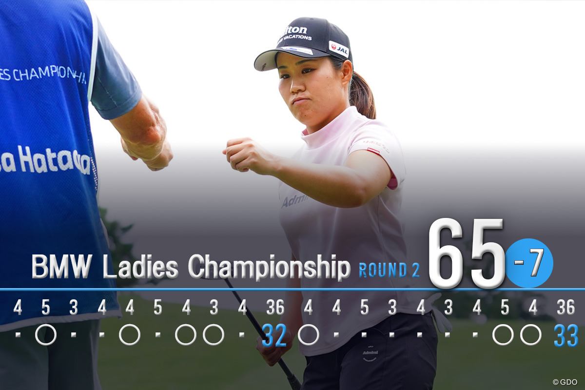 首位と4打差で折り返した