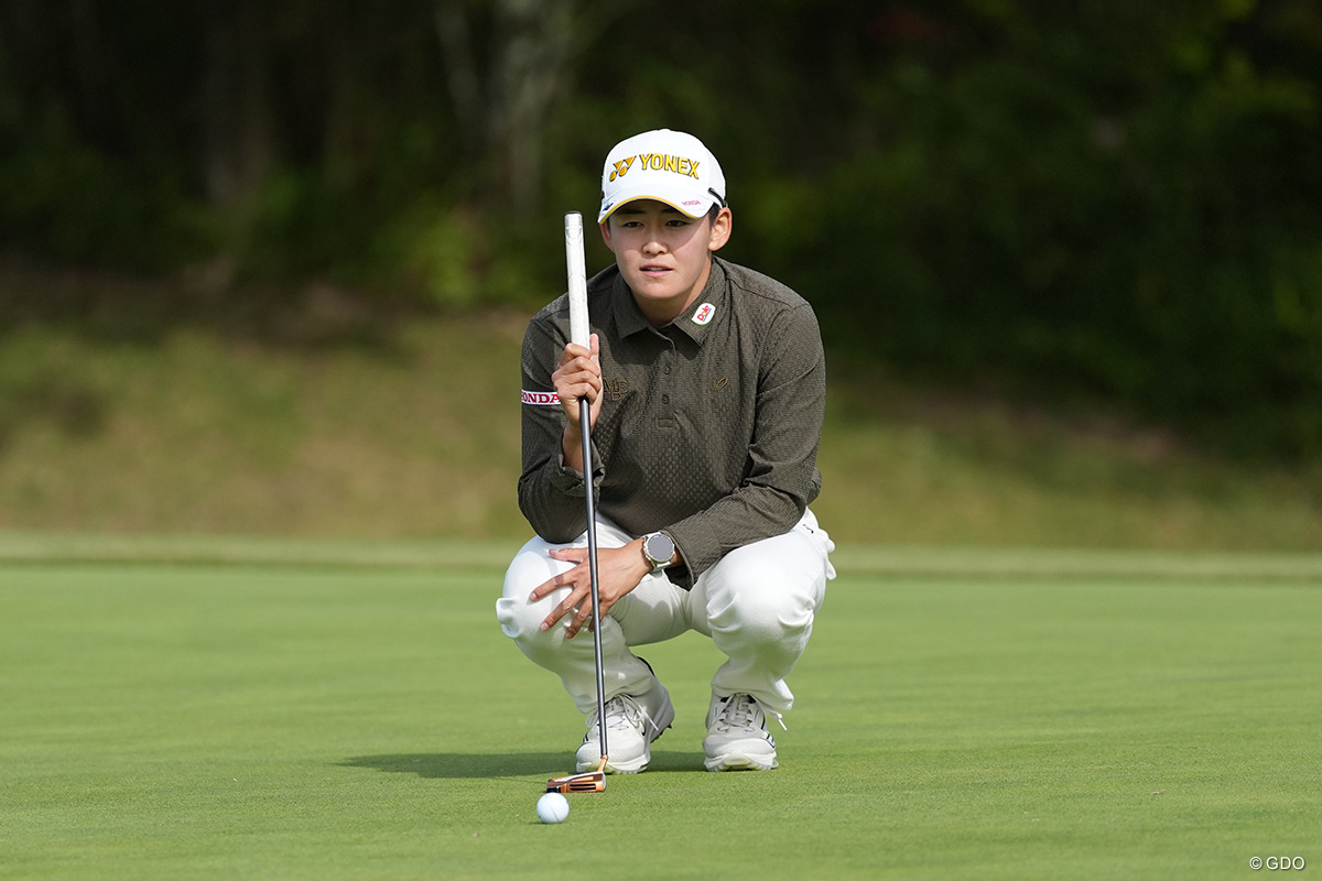 岩井明愛は元気に練習ラウンド