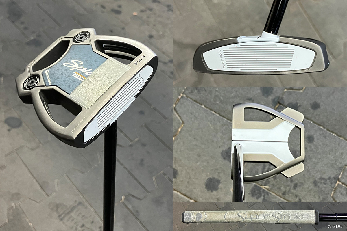 外していた後方の重りを戻し、ソール前方に貼る鉛との重量設定がフィット