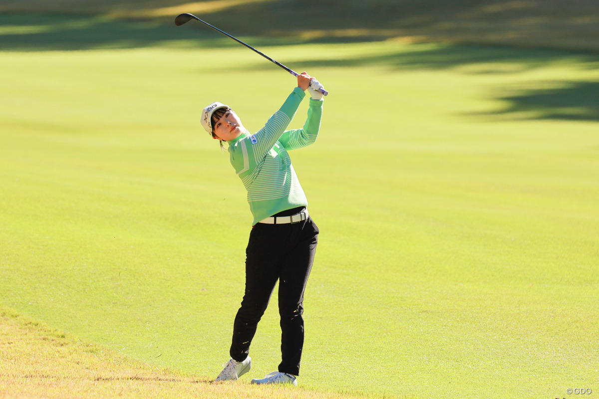 きょうはグリーンのウェアで 2025年 大王製紙エリエールレディスオープン 3日目 尾関彩美悠