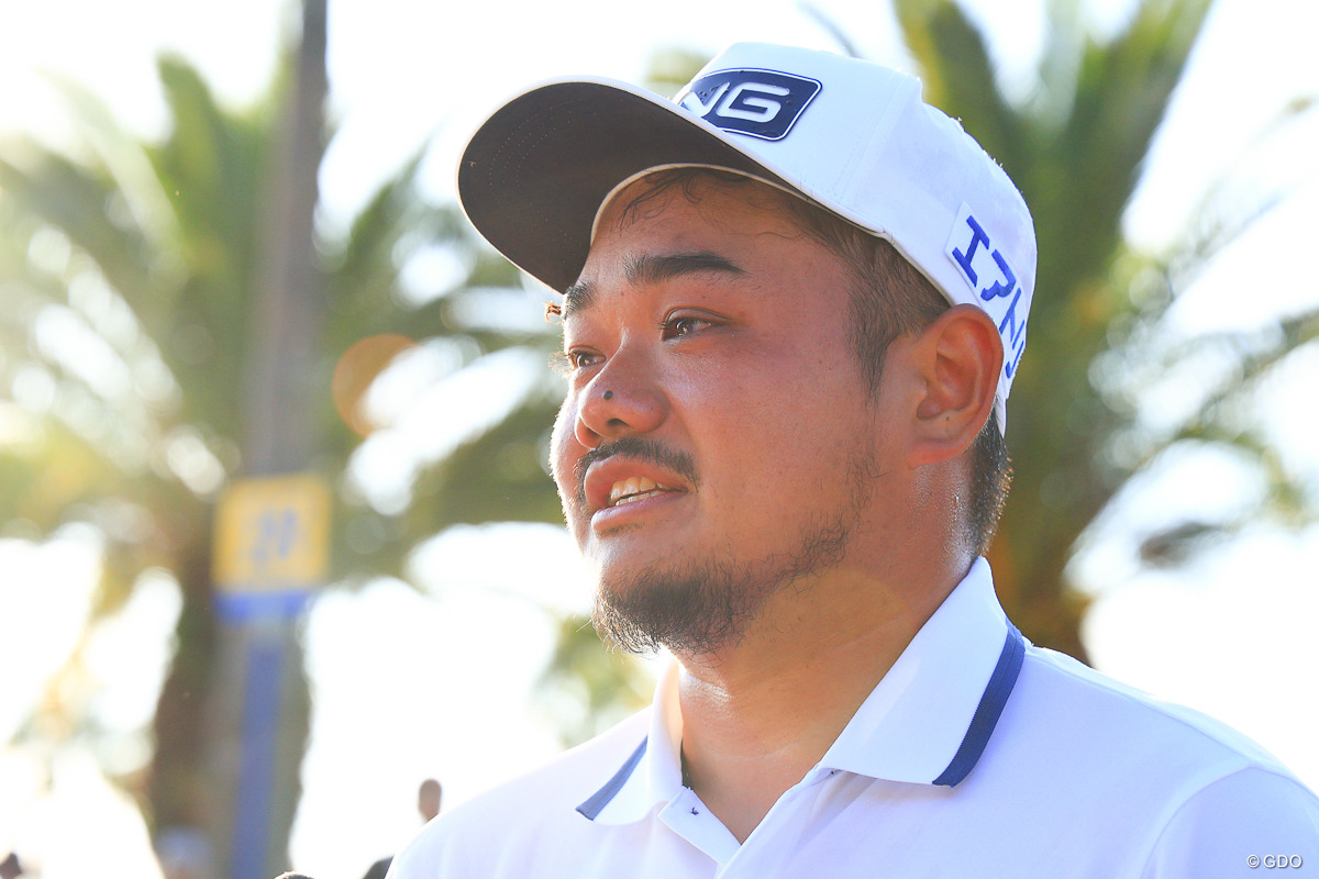 優勝インタビューでも涙が