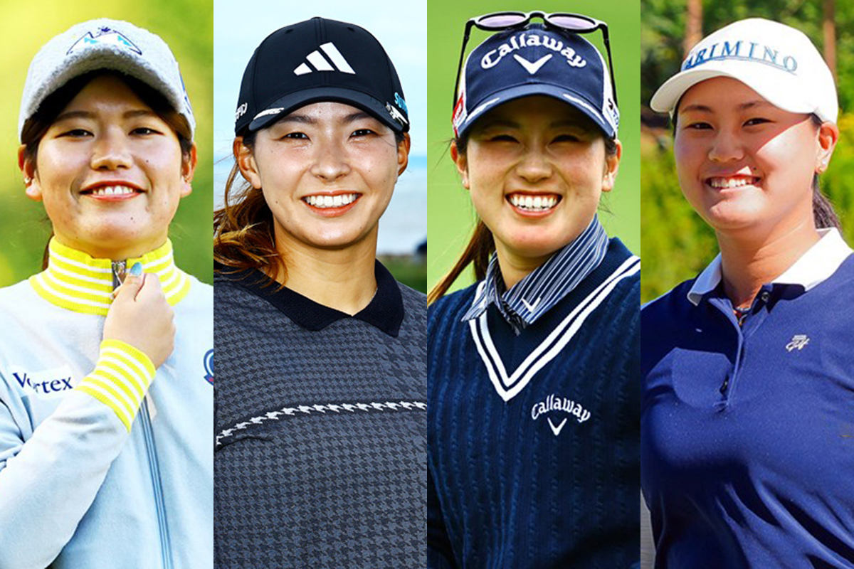 （左から）櫻井心那、渋野日向子、西村優菜、伊藤二花の4人が参戦