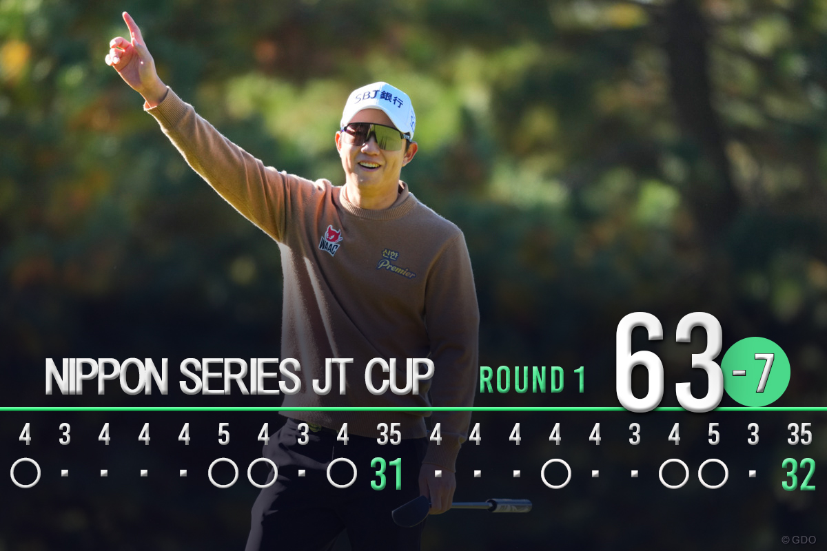 7バーディ「63」でプレー