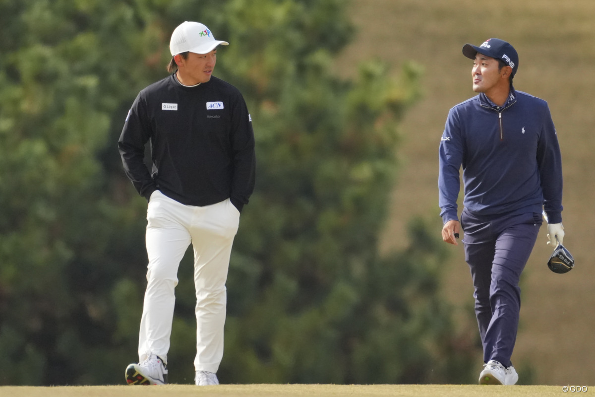 3日目はPGAツアーでプレーする金谷拓実（右）と同組。海の向こうの話も少しできたとか