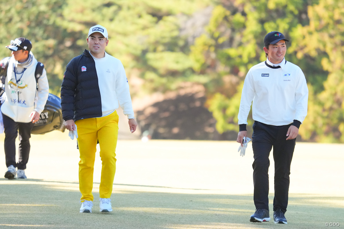 蝉川泰果と金子駆大 2025年 ゴルフ日本シリーズJTカップ 最終日 蝉川泰果 金子駆大