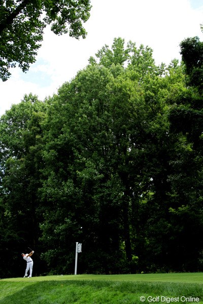 2011年 全米オープン 2日目 ツリーライン 高い木が空を狭め、ショットの難易度を高める