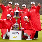 昼休憩で一致団結のJLPGA ペアはリーダー河本結の聞き込みで決めた