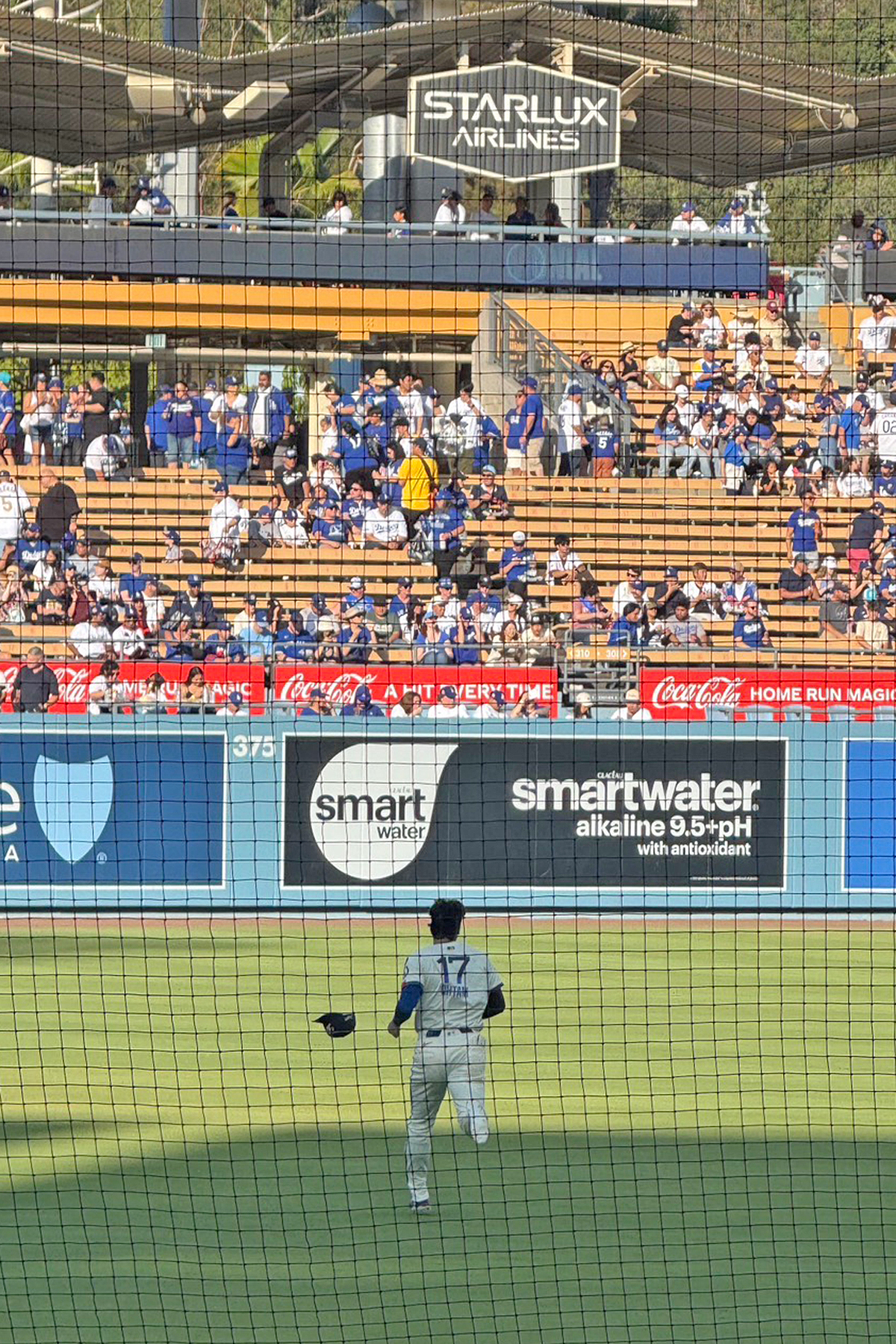 ドジャースタジアムで大谷翔平選手をキャッチ（提供画像）