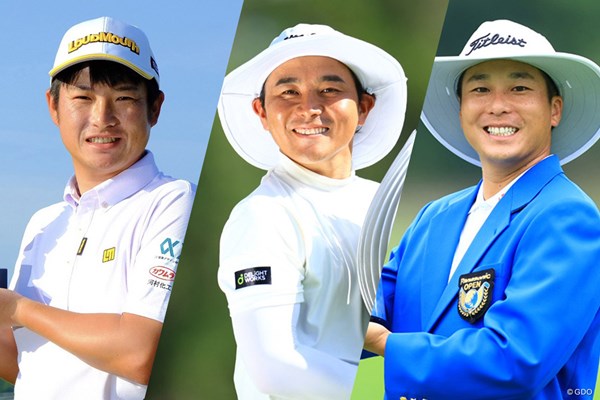 LIVゴルフの予選会に挑戦する（左から）小西たかのり、池村寛世、勝俣陵
