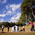 竹田麗央の圧巻のデモンストレーションショット。これはスマホにおさめないと（撮影：有原裕晶）