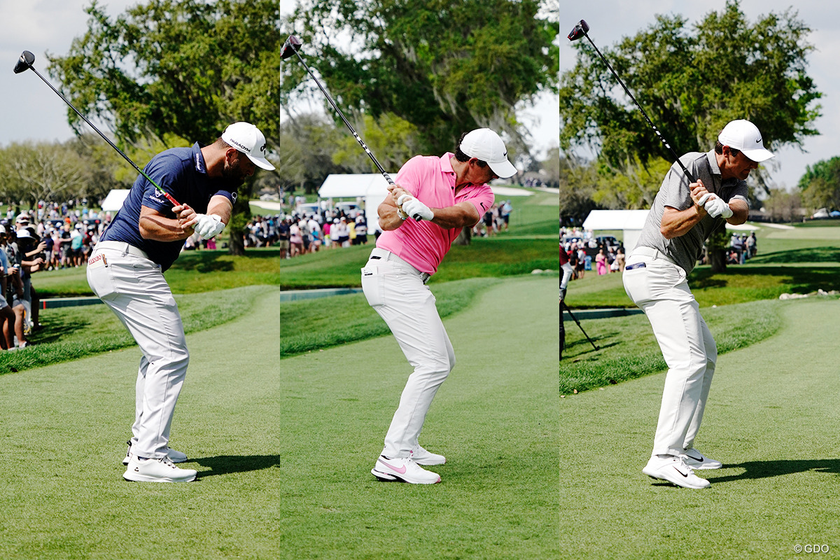 左からジョン・ラーム、ロリー・マキロイ、スコッティ・シェフラー※2024年撮影