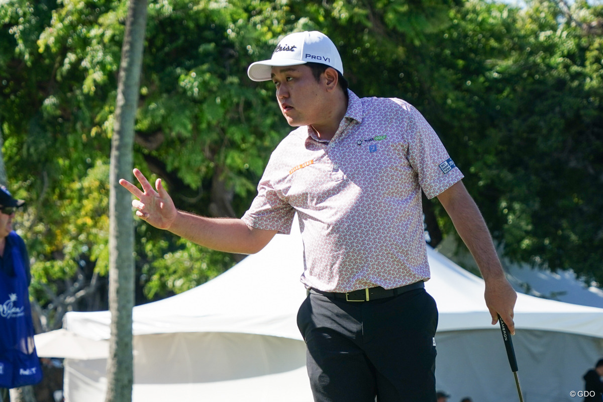 9番でバーディを奪った