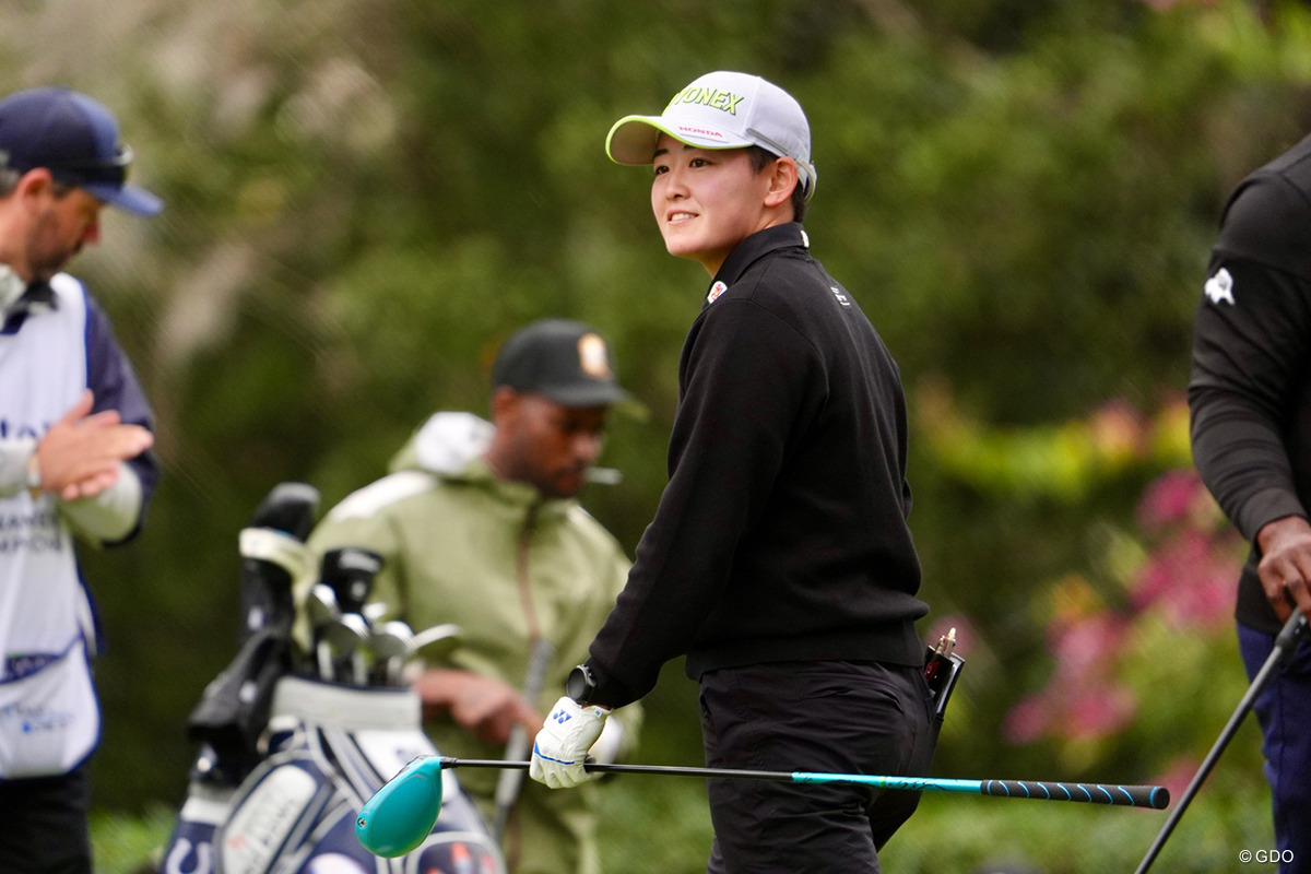 プレー中に笑みが浮かぶ岩井明愛 2026年 ヒルトン・グランドバケーションズ トーナメント・オブ・チャンピオンズ 3日目 岩井明愛