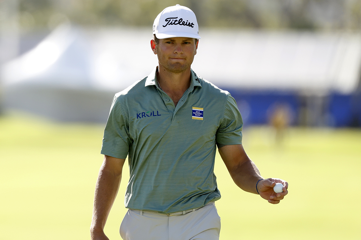 自己申告による失格の経緯を説明したマイケル・ブレナン（Cliff Hawkins/Getty Images） ※撮影は2026年「ソニーオープン」