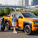 三菱「トライトン」にキャディバッグ何個積める? “タテ”に4個まるまる収納 イメージは「テトリスのタテ棒4つ」