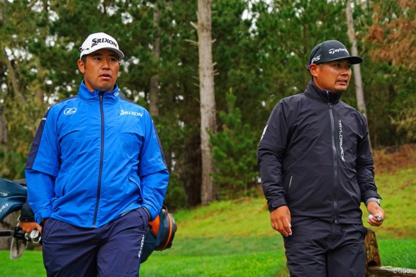 開幕前日、松山英樹は久常涼とともにスパイグラスヒルGCをチェック